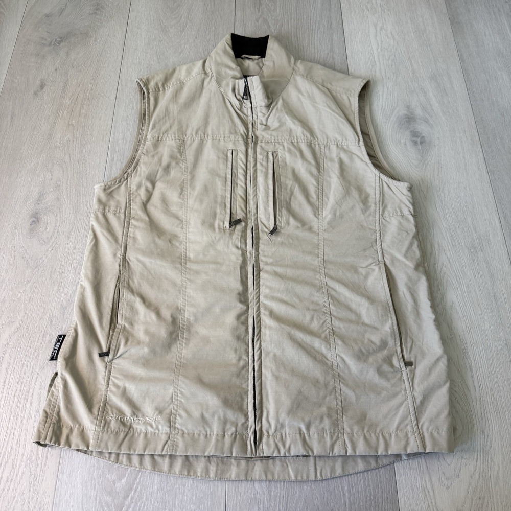 SCOTTEVEST TEC Travel Vest Mens M Medium  Multi Pocket Security Tan